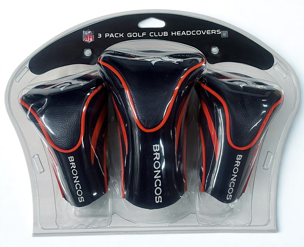 Denver Broncos NFL Golf Headcovers 3 Pack Driver Fairway Hybrid Team Golf NIP